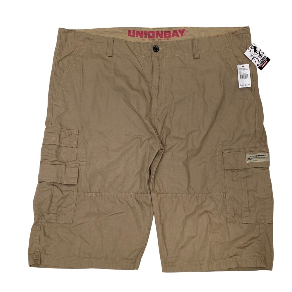 Unionbay Messenger Mens Cargo Shorts Size 46 Khaki Tan Ripstop NWT Y18JD7C